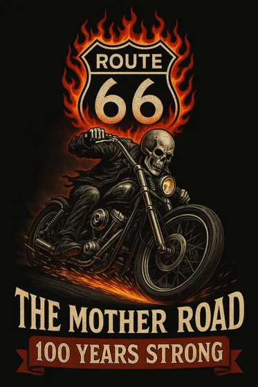 ROUTE 66 centennial artwork — motorcycle