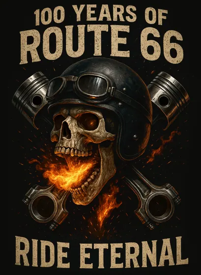 ROUTE 66 centennial artwork — skull