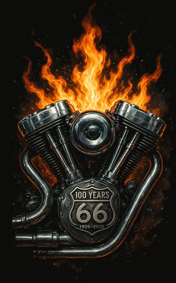 ROUTE 66 centennial artwork — engine
