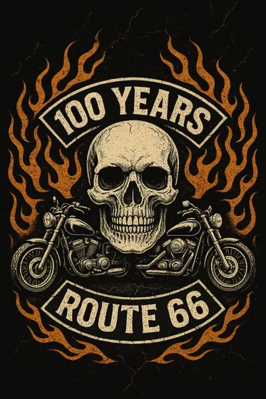 ROUTE 66 centennial artwork — skull