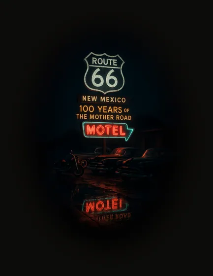 ROUTE 66 centennial artwork — motel