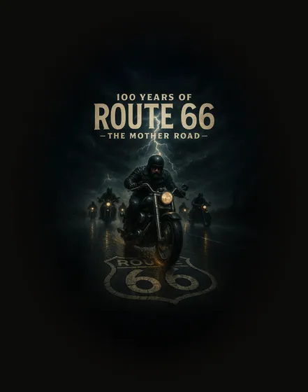 ROUTE 66 centennial artwork — motorcycle