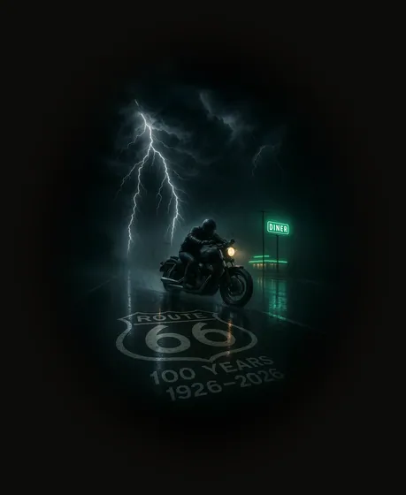 ROUTE 66 centennial artwork — motorcycle