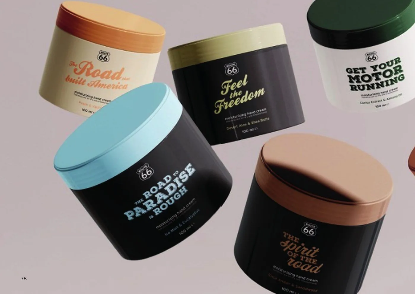 ROUTE 66 cosmetics jars