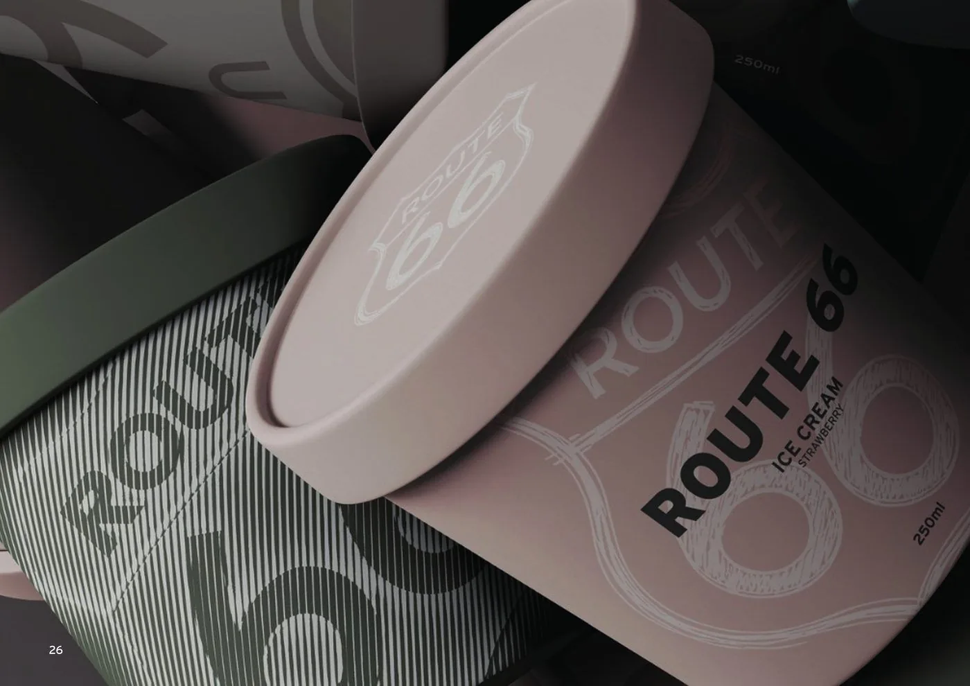 ROUTE 66 ice cream tubs